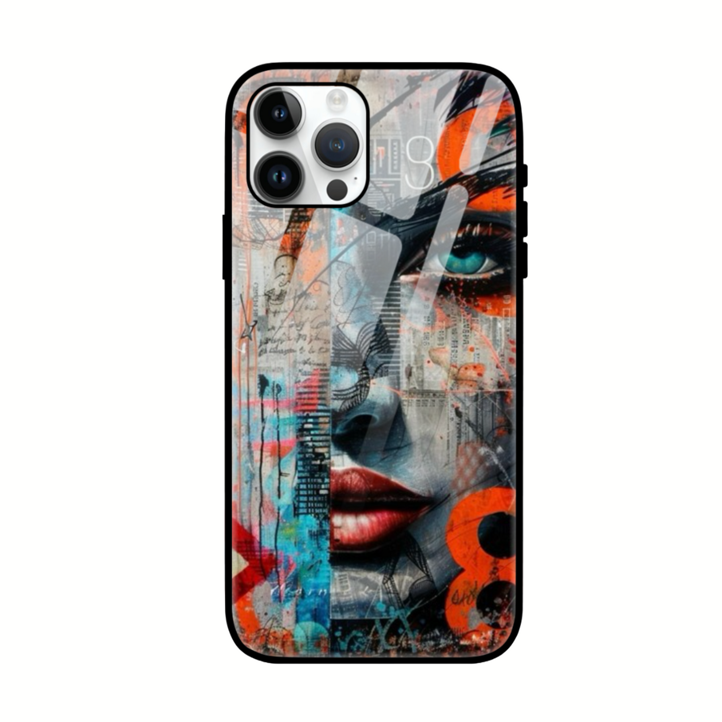 Abstract Artistic Face Phone Case - Vibrant Urban Collage Design