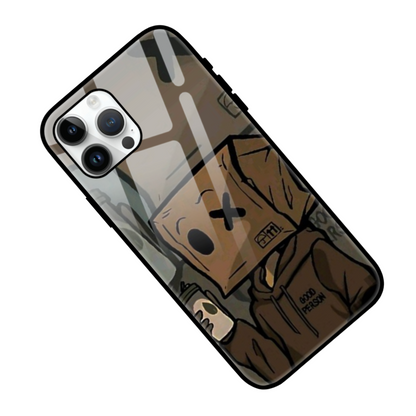 Quirky Box-Head Character Phone Case - Trendy Urban Art Design