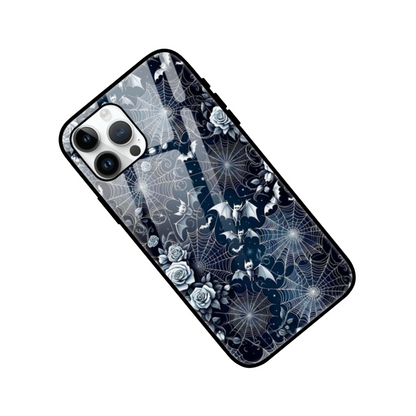 Gothic Elegance Phone Case – Roses, Webs & Bats Design