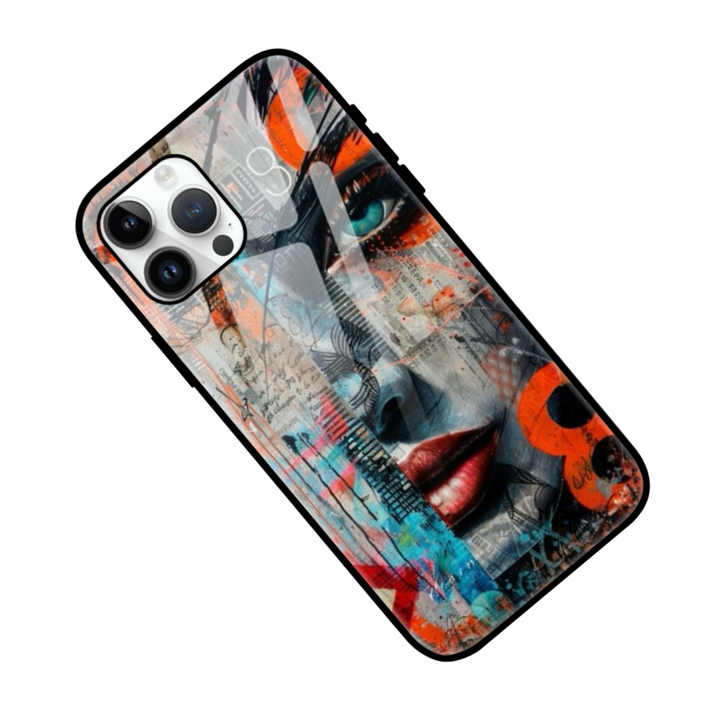 Abstract Artistic Face Phone Case - Vibrant Urban Collage Design