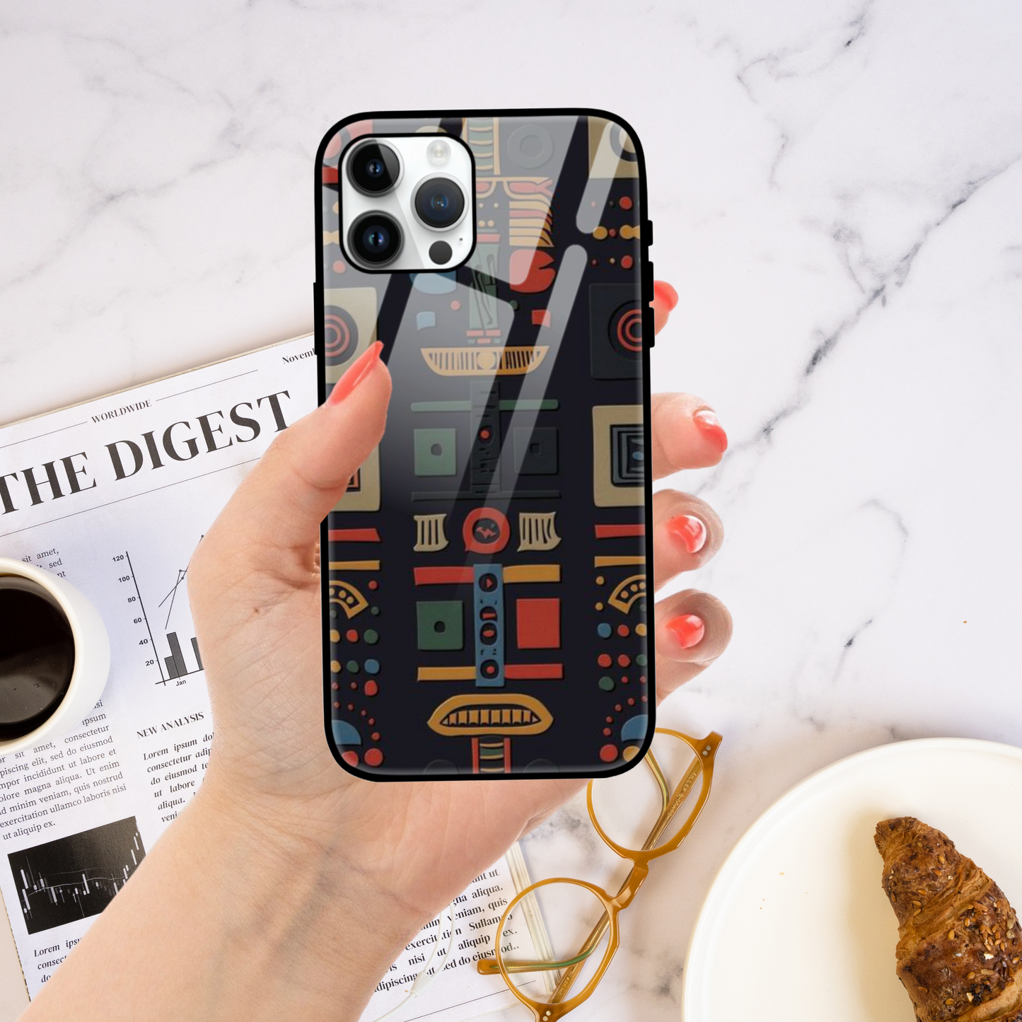 Glossy Tribal Abstract Art Phone Case – Sleek & Artistic Protection