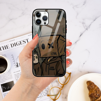 Quirky Box-Head Character Phone Case - Trendy Urban Art Design