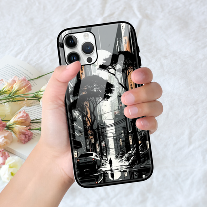 Urban Noir Cityscape Phone Case – Sleek, Artistic Protection