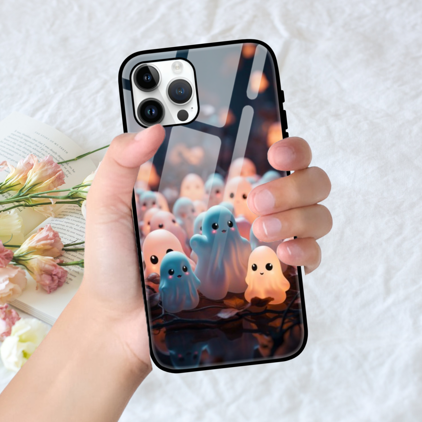 Glow-in-the-Dark Cute Ghost Phone Case – Protective & Stylish