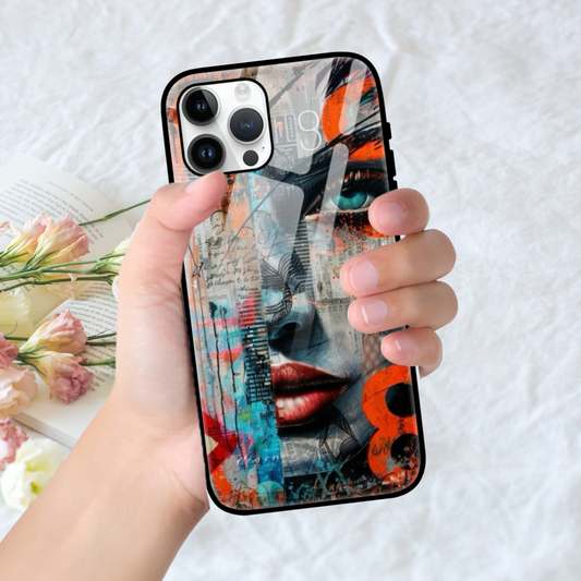 Abstract Artistic Face Phone Case - Vibrant Urban Collage Design