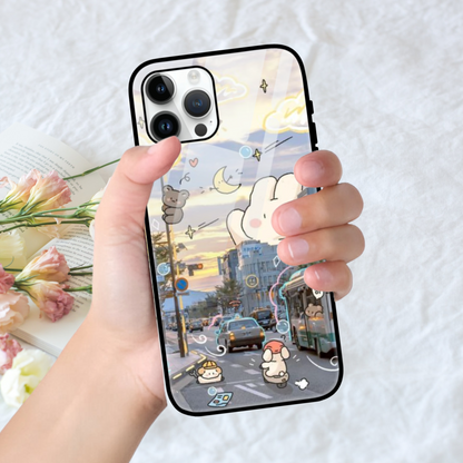 Kawaii Urban Sunset Phone Case - Adorable Street Art Design