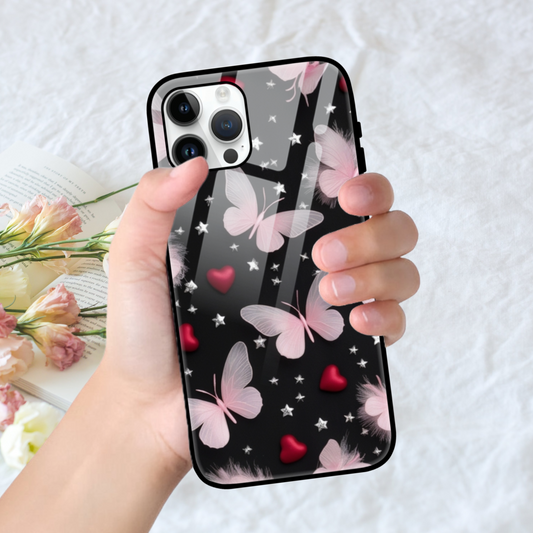 Pink Butterfly Hearts Mobile Cover – Stylish, Protective, and Elegant Design